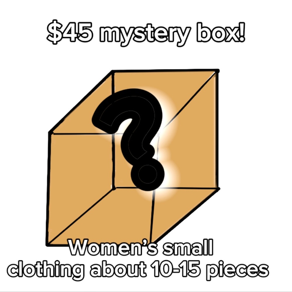 $45 mystery box, 10 to 15 pieces of clothing women’s small and x-small
